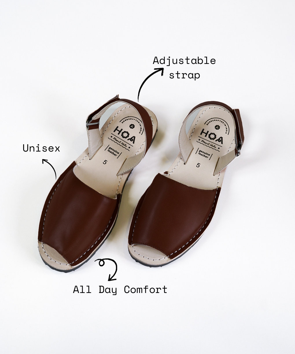 Dark Brown Unisex Sandals