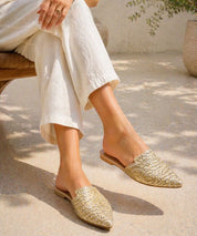 Go For Gold Flat Mules