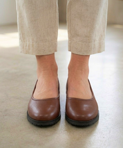 Brown Leather Ballet Flats