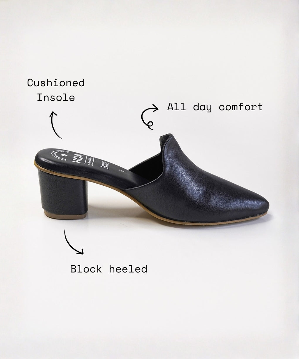Black-Block Mules Heels
