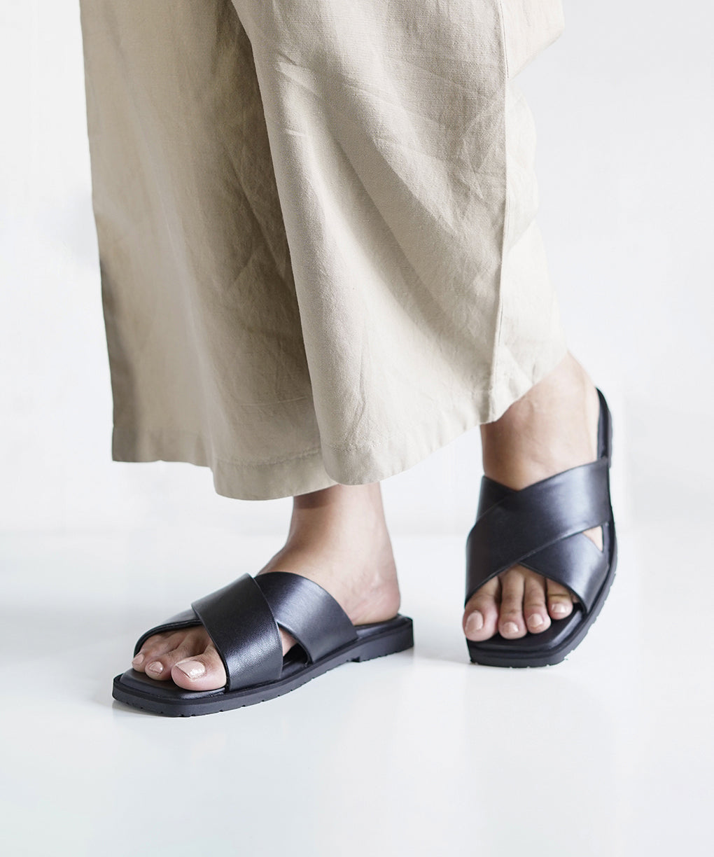 Black Criss-Cross Sandals