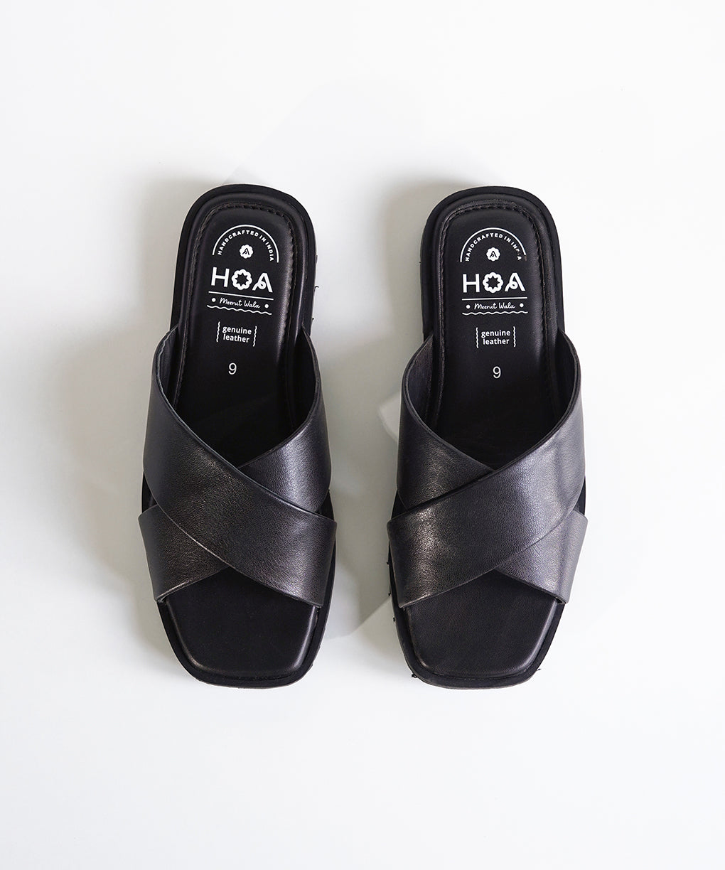 Black Criss-Cross Sandals