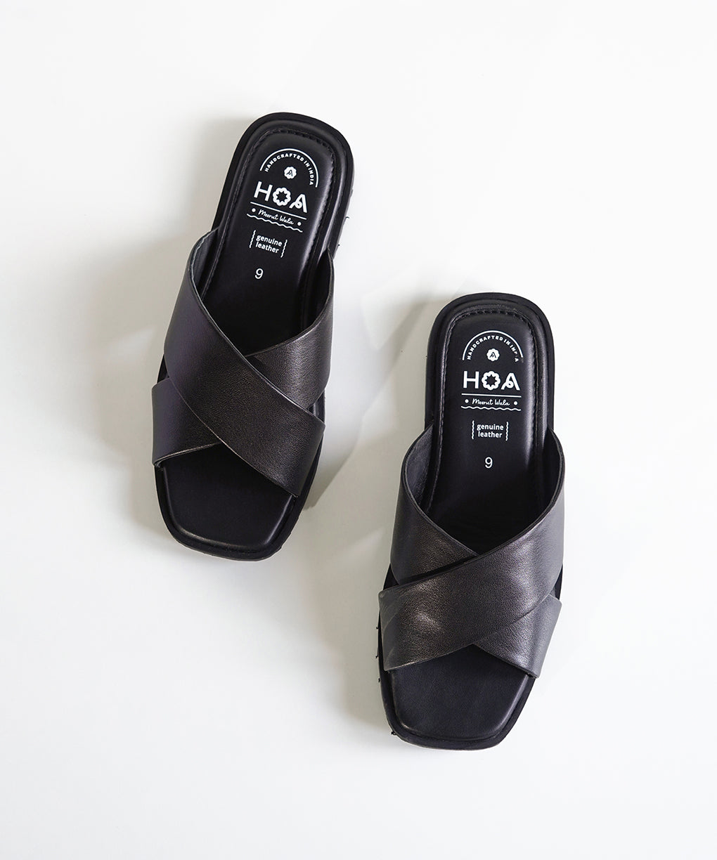 Black Criss-Cross Sandals