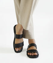 Black Double Strap Sandals