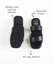 Black Double Strap Sandals