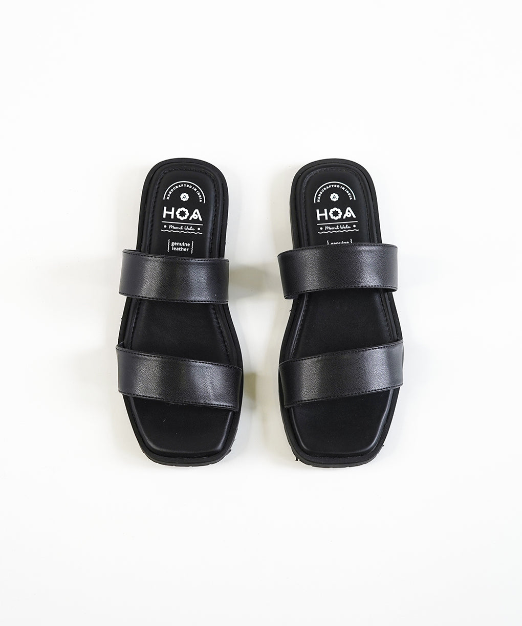 Black Double Strap Sandals