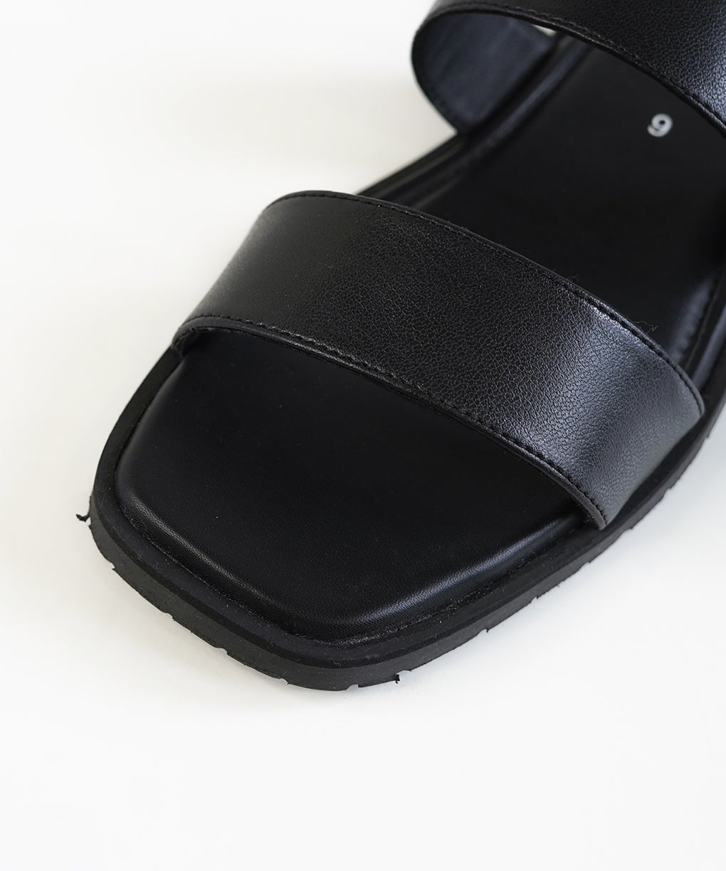 Black Double Strap Sandals