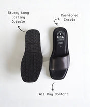 Black Slip-on Flat Sandals