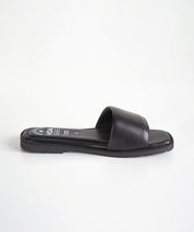 Black Slip-on Flat Sandals