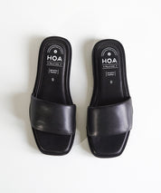 Black Slip-on Flat Sandals