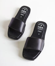 Black Slip-on Flat Sandals