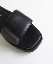 Black Slip-on Flat Sandals