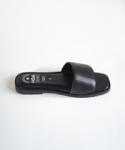 Black Slip-on Flat Sandals