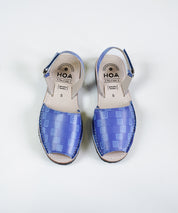 Abstract Blue Leather Sandals