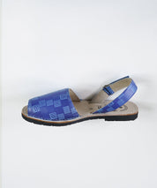 Abstract Blue Leather Sandals