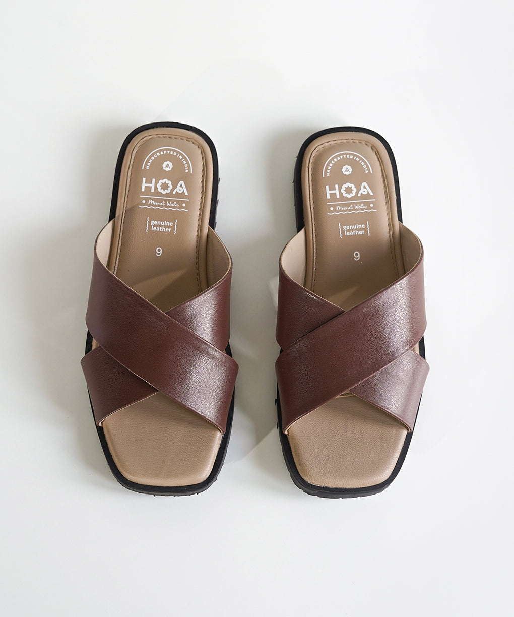 Brown Criss-Cross Sandals