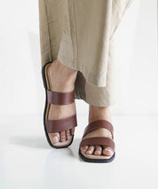 Brown Double Strap Sandals