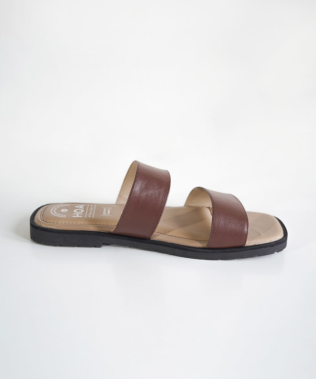 Brown Double Strap Sandals