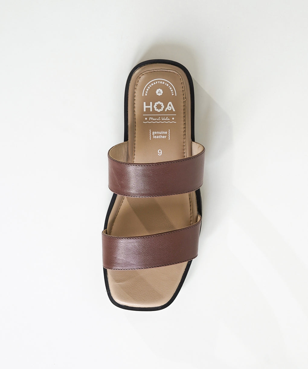 Brown Double Strap Sandals