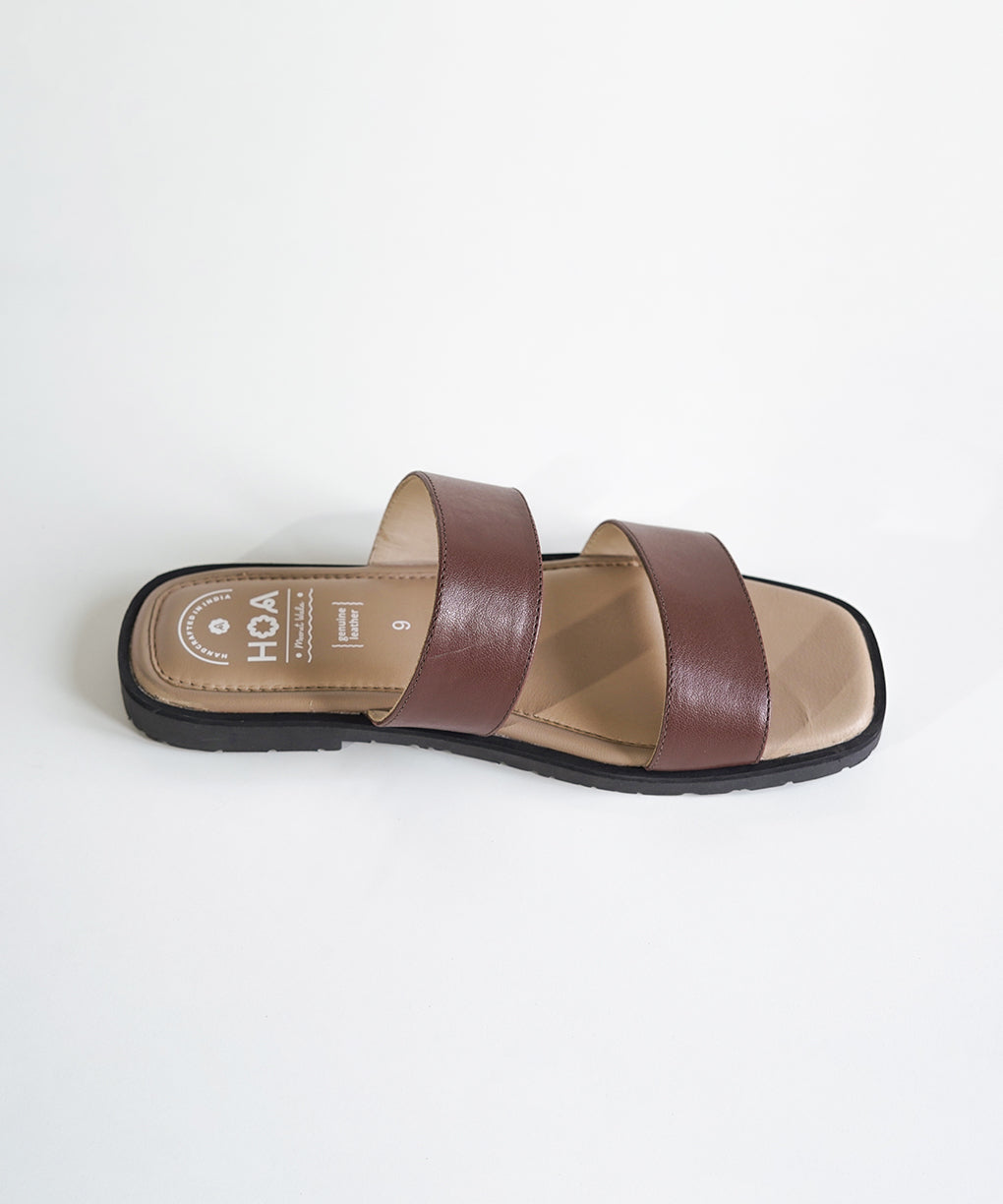 Brown Double Strap Sandals