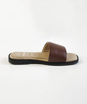 Brown Slip-on Flat Sandals