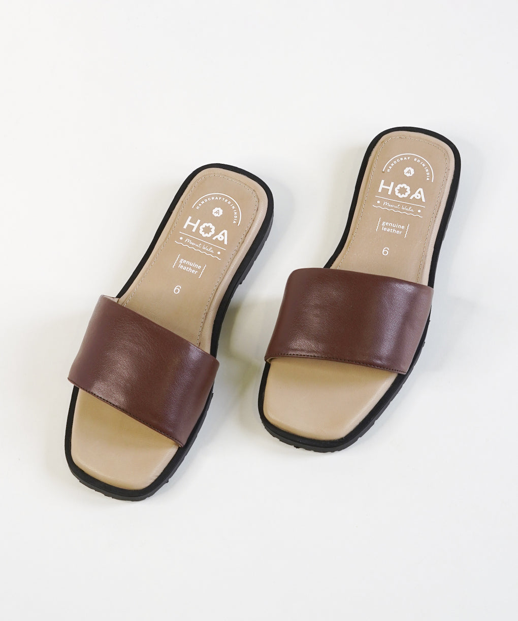 Brown Slip-on Flat Sandals