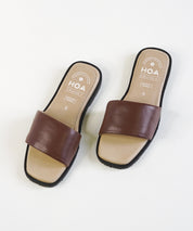 Brown Slip-on Flat Sandals