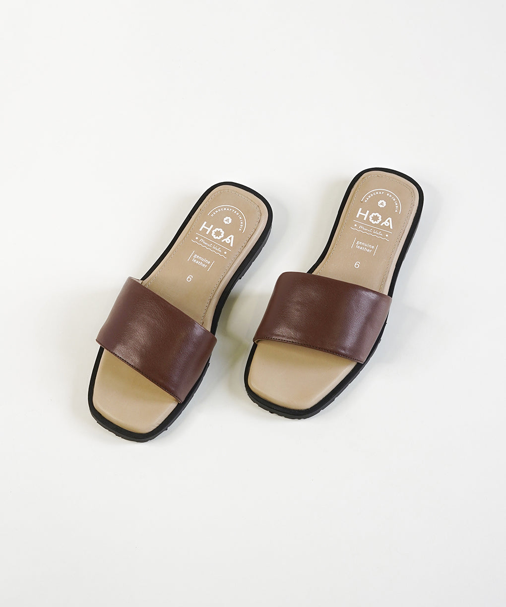 Brown Slip-on Flat Sandals