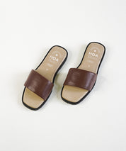 Brown Slip-on Flat Sandals