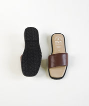 Brown Slip-on Flat Sandals