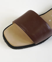 Brown Slip-on Flat Sandals