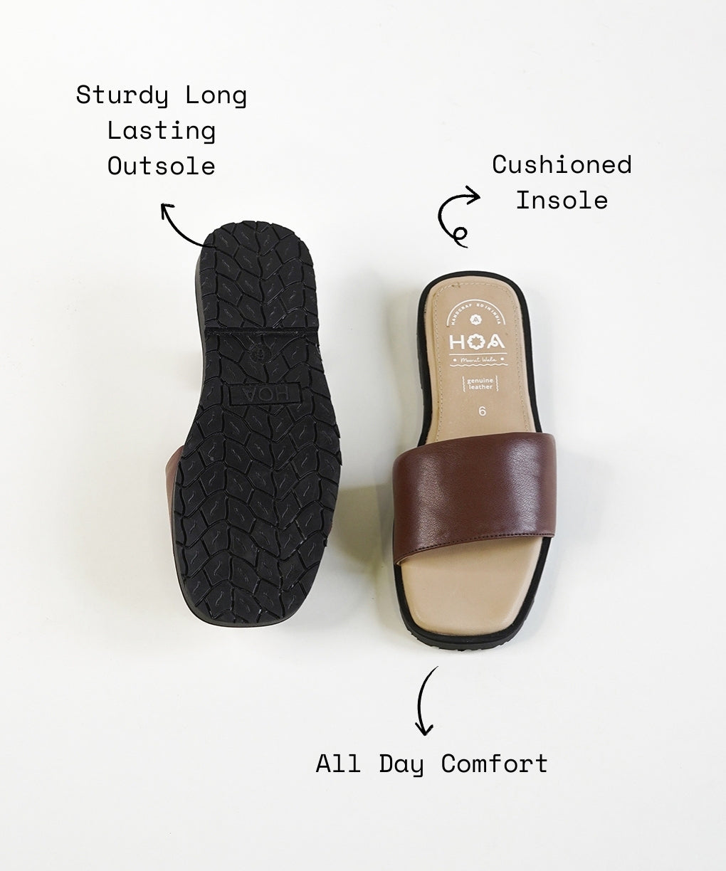Brown Slip-on Flat Sandals