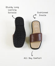 Brown Slip-on Flat Sandals