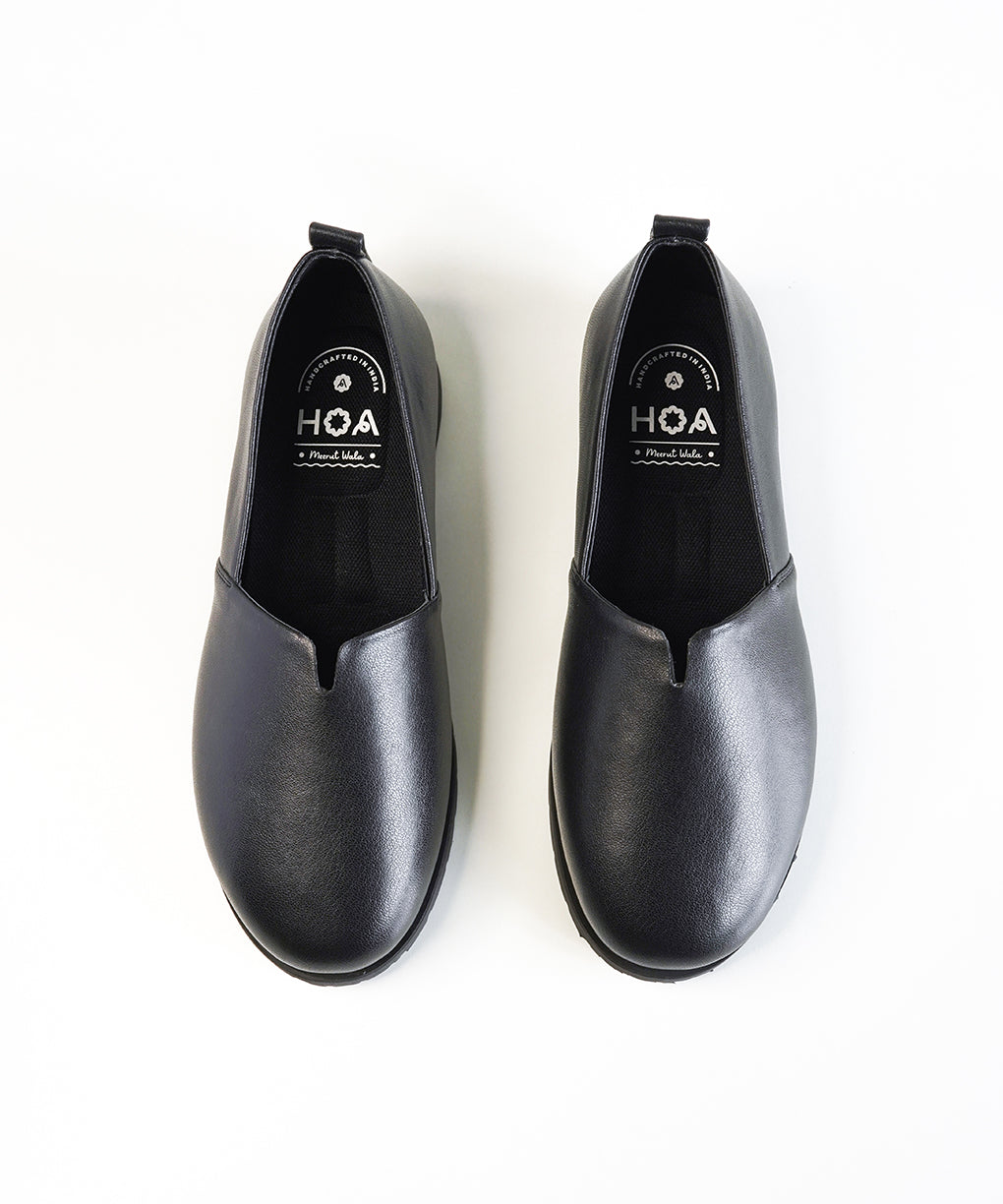Black Leather Loafer Shoes