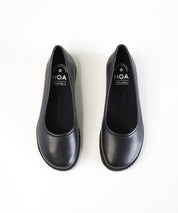 Black Leather Ballet Flats