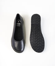 Black Leather Ballet Flats