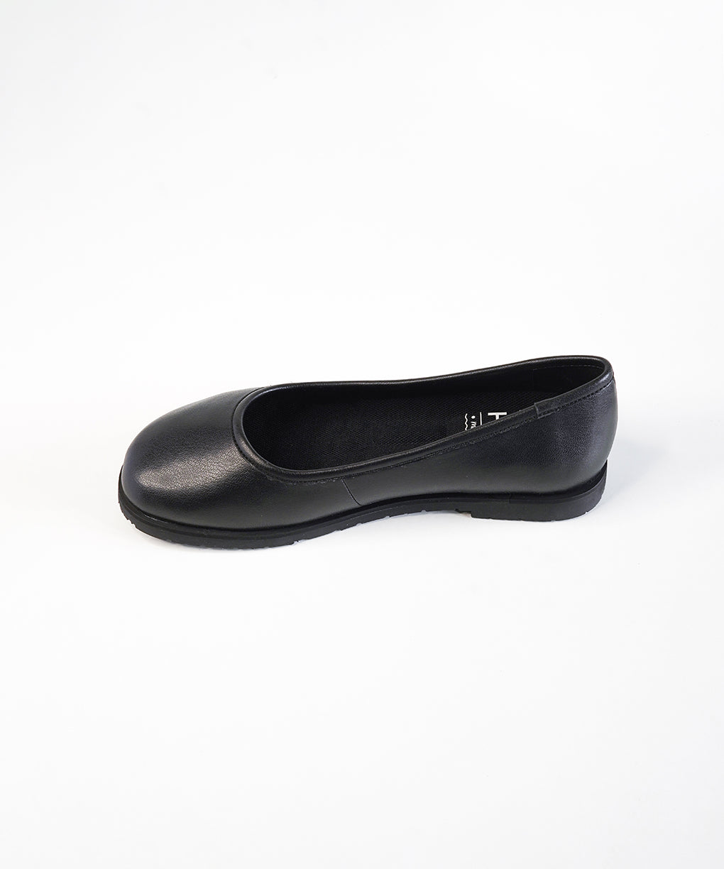Black Leather Ballet Flats