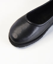 Black Leather Ballet Flats