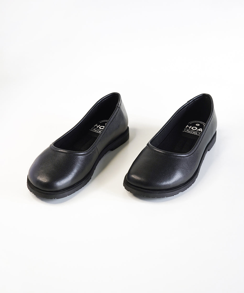Black Leather Ballet Flats