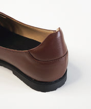 Brown Leather Cut Out Loafer Shoes