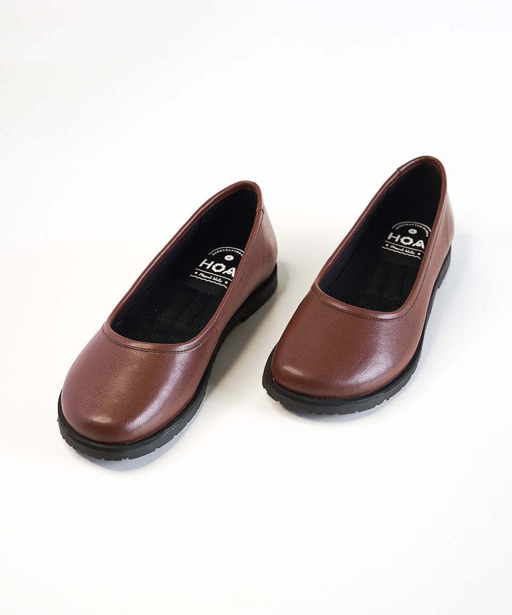 Brown Leather Ballet Flats
