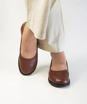 Brown Leather Ballet Flats