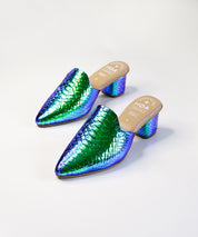 Mermaid-Block Mules Heels