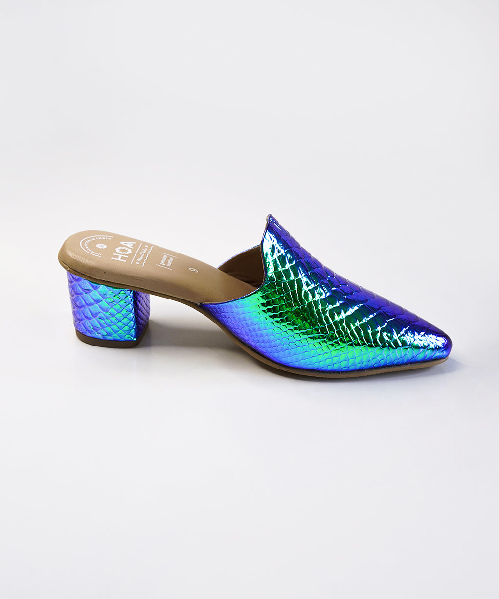 Mermaid-Block Mules Heels