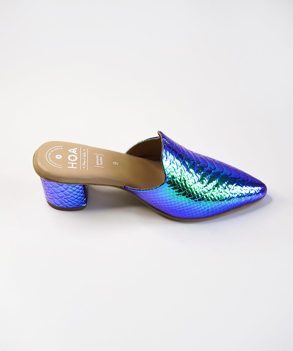 Mermaid-Block Mules Heels