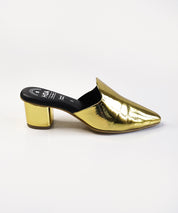 Golden-Block Mules Heels