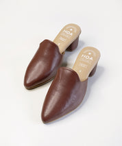 Brown-Block Mules Heels