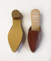 Brown-Block Mules Heels