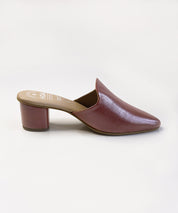 Brown-Block Mules Heels