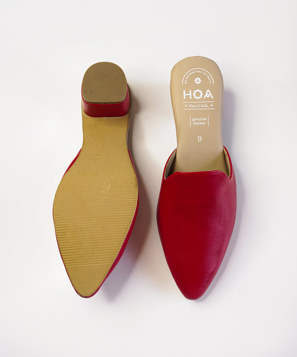 Red-Block Mules Heels